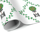 Apfelbaum Topiary Ivy Vine Red Black Wrapping Pa Geschenkpapier (Rolleneckpunkt)