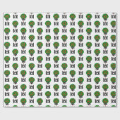 Apfelbaum Topiary Red Black Tissue Paper Geschenkpapier (Flach)