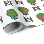 Apfelbaum Topiary Red Black Tissue Paper Geschenkpapier (Rolleneckpunkt)