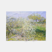 Apfelbäume in Bloom (von Claude Monet) Fleecedecke (Vorderseite (Horizontal))