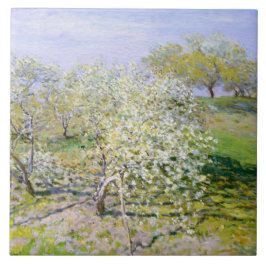 Apfelbäume in Bloom (von Claude Monet) Fliese
