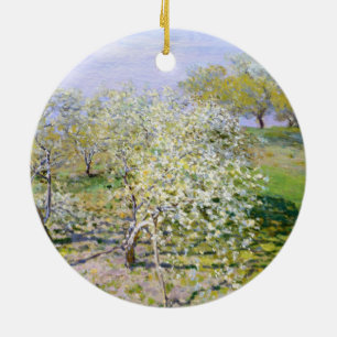 Apfelbäume in Bloom (von Claude Monet) Keramik Ornament