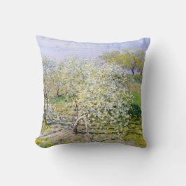 Apfelbäume in Bloom (von Claude Monet) Kissen
