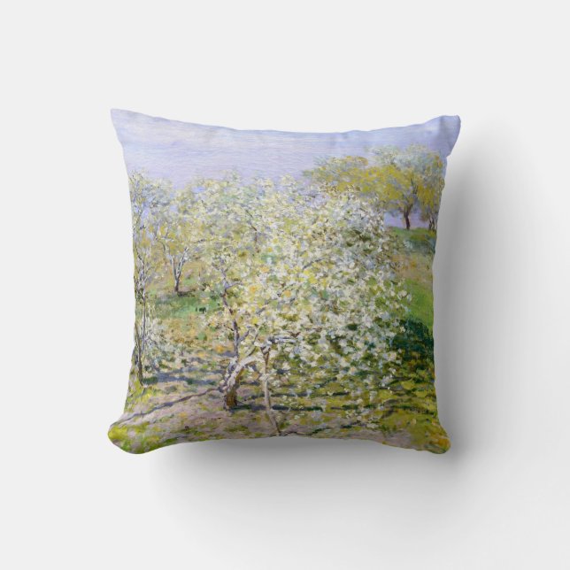 Apfelbäume in Bloom (von Claude Monet) Kissen (Vorderseite)