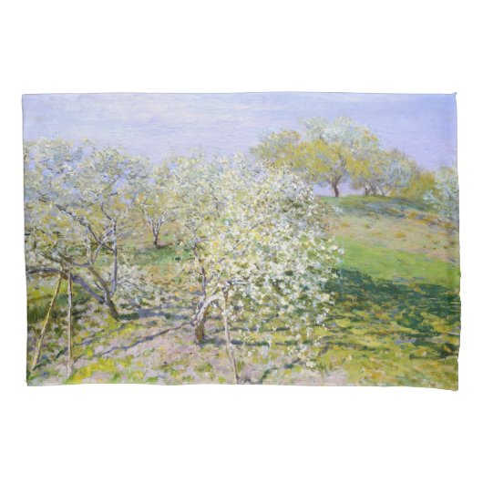 Apfelbäume in Bloom (von Claude Monet) Kissenbezug (Vorderseite-Links)