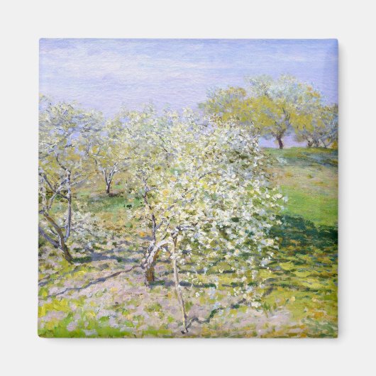 Apfelbäume in Bloom (von Claude Monet) Magnet (Vorne)