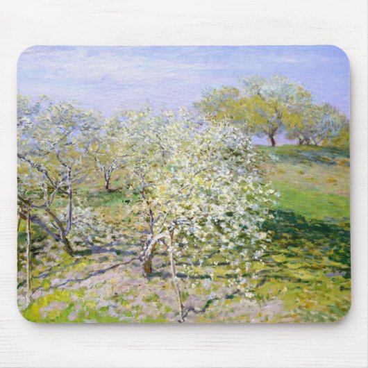 Apfelbäume in Bloom (von Claude Monet) Mousepad (Vorne)