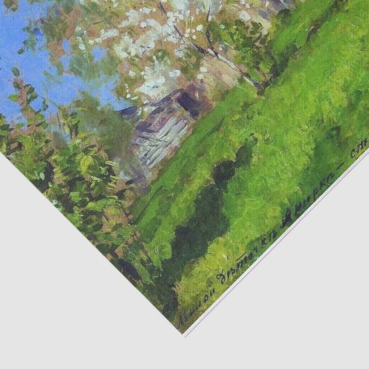 Apfelbäume in Blossom von Isaac Levitan Seidenpapier (Ausschnitt)