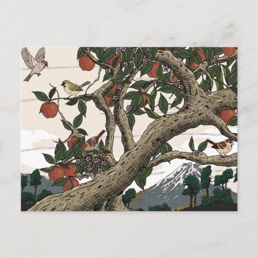 Apfelbaumlandschaft Postkarte (Vorderseite)