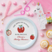 Apfelblauer Bogen preppy Coquette Baby Shower Pappteller (Party)