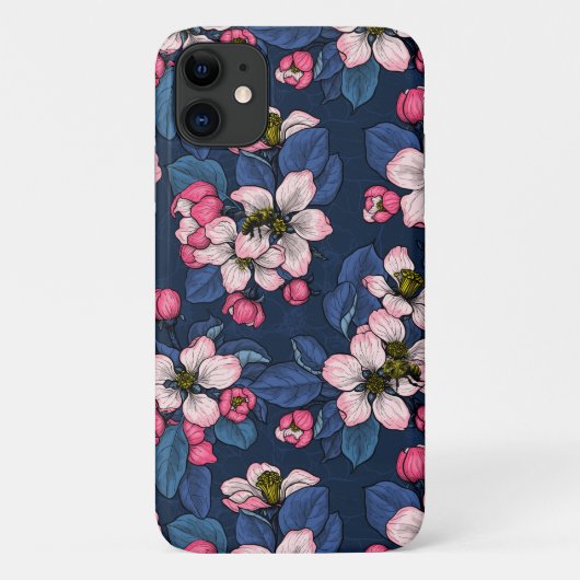 Apfelblüte auf dunkelblau Case-Mate iPhone hülle (Rückseite)