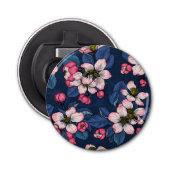 Apfelblüte auf dunkelblau flaschenöffner (Vorderseite)