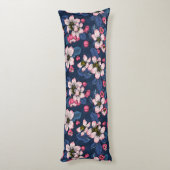 Apfelblüte auf dunkelblau seitenschläferkissen (Rückseite (Vertikal))