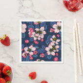 Apfelblüte auf dunkelblau serviette (Beispiel)