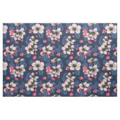 Apfelblüte auf dunkelblau stoff (Yard (91,4 cm))