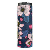 Apfelblüte auf dunkelblau thermosbecher (Rückseite)