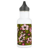 Apfelblüte auf dunkelgrün edelstahlflasche (Links)