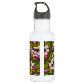 Apfelblüte auf dunkelgrün edelstahlflasche (Rückseite)