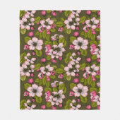 Apfelblüte auf dunkelgrün fleecedecke (Vorderseite)