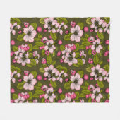Apfelblüte auf dunkelgrün fleecedecke (Vorderseite (Horizontal))