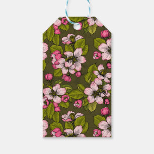 Apfelblüte auf dunkelgrün geschenkanhänger