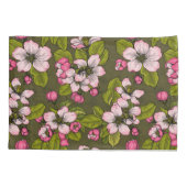 Apfelblüte auf dunkelgrün kissenbezug (Rückseite-Links)