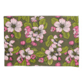 Apfelblüte auf dunkelgrün kissenbezug (Vorderseite-Links)