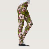 Apfelblüte auf dunkelgrün leggings (Rechts)