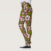 Apfelblüte auf dunkelgrün leggings (Links)