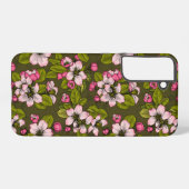 Apfelblüte auf dunkelgrün samsung galaxy hülle (Rückseite (Horizontal))
