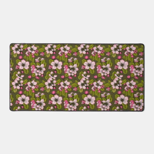 Apfelblüte auf dunkelgrün schreibtischunterlage (Vorderseite)