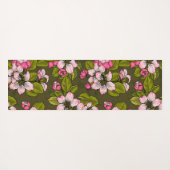 Apfelblüte auf dunkelgrün yogamatte (Rückseite (Horizontal))