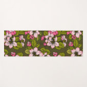 Apfelblüte auf dunkelgrün yogamatte (Vorderseite (Horizontal))