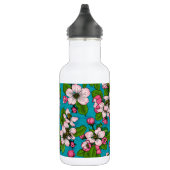 Apfelblüte auf Türkis Edelstahlflasche (Rechts)
