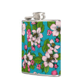 Apfelblüte auf Türkis Flachmann (Links)