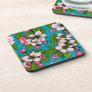 Apfelblüte auf Türkis Getränkeuntersetzer