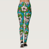 Apfelblüte auf Türkis Leggings (Rückseite)