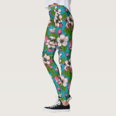 Apfelblüte auf Türkis Leggings (Links)
