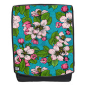 Apfelblüte auf Türkis Rucksack (Vorderseite)