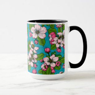 Apfelblüte auf Türkis Tasse