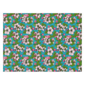 Apfelblüte auf Türkis Tischdecke (Vorderseite (Horizontal))
