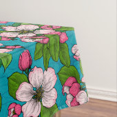 Apfelblüte auf Türkis Tischdecke (Beispiel)