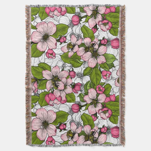 Apfelblüte auf weiß decke (Vorderseite Vertikal)