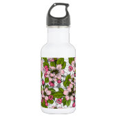 Apfelblüte auf weiß edelstahlflasche (Vorderseite)