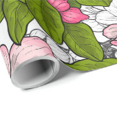 Apfelblüte auf weiß geschenkpapier (Rolleneckpunkt)