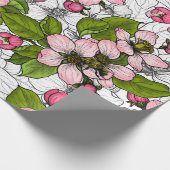 Apfelblüte auf weiß geschenkpapier (Ecke)
