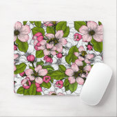 Apfelblüte auf weiß mousepad (Mit Mouse)