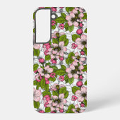 Apfelblüte auf weiß samsung galaxy hülle (Rückseite)