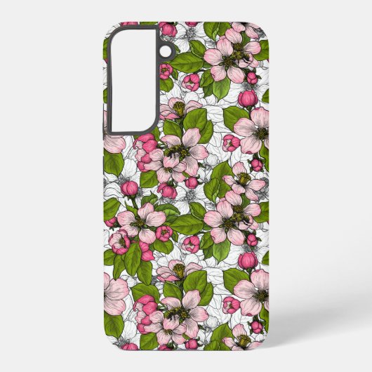 Apfelblüte auf weiß samsung galaxy hülle (Rückseite)
