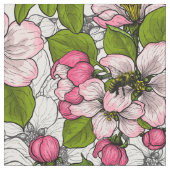 Apfelblüte auf weiß stoff (Nahaufnahme)